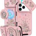 Buleens for iPhone 17 Pro Case 6.3 Inch - with Ring Stand & Camera Cover Aesthetic Cute Designed for Women Girls Girly Kawaii Cartoon Castle Flower Phone Case for iPhone 17 Pro Compatible with Magsafe