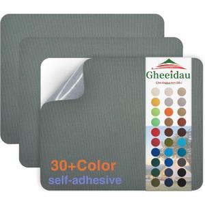 Canvas Repair Patch 911 Inch 3Pcs Waterproof Self-Adhesive Fabric Repair Patch for Tents,Boat Cover,Pop Up Canopy,Patio,Bags,Car Seats,Sofas,Furniture Cover(Grey)