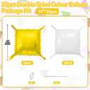 White and Gold Square Foil Balloon Wall,19 Inches Double Sided Square Balloons Tunnel Arch Kit for Boho Birthday,Baby Shower,Wedding,Anniversary Party Background Decorations