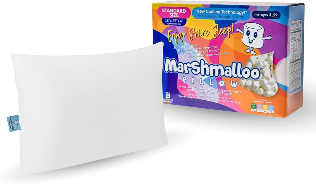 Marshmalloo Cooling Pillow, Premium Microplush Filling, Breathable Cover, Standard, Queen, & King Sizes (Soft, Standard)