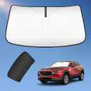Sun Shade Sunshade for Mazda CX-30 2019-2024 2025 2026 Windshield Cover, 4-Layers Sun Shield 240T Silver Sun Visor Foldable Window Shade for CX30 Blocks UV Rays Car Accessories