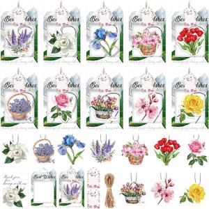 Demissle 50 Sets Flowers Car Air Freshener Wedding Party Souvenirs Favors for Guests Envelope with Window Thank You Tag for Bridal Baby Shower Favor Bulk Auto Drawer Closet Office Home
