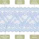 MECCANIXITY 6 Inch Wide 3 Yard Elastic Lace Ribbon, Stretch Floral Pattern Lace Trim Embroidered Fabric for Sewing Making and DIY Crafts Gift Wrapping Bouquets Wedding Decor(Light Blue)