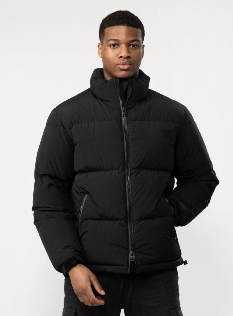 Men's Winter Puffer Jacket, Black, Size M