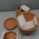 INGOFIN Terracotta Pots Set with Saucer  2Pack Ceramic Clay Planters with Drainage Hole, Garden Flower Succulent Pots with Tray for Indoor Outdoor Plants, 8 inch, Set of 2