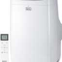 BLACK+DECKER Portable Air Conditioner, 10,000 BTU (6,300 BTU SACC) for Rooms up to 450 Sq. Ft., Portable AC with Follow Me Remote Control and Window Kit, BPACT10WT, White