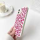 NITITOP Compatible with iPhone 12 Case Aesthetic Cute Leopard Print Pattern for Women Girls Men Trendy Slim Fit TPU Bumper Silicone Shockproof Full Camera Protection Cover - Rose Pink