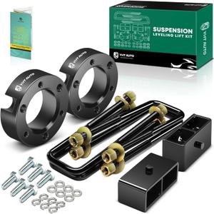 YHTAUTO Full Lift Kits Compatible with Tacoma 2005-2023 2WD/4WD, 3" Front+2" Rear Leveling Lift Kit, 3 Inch Front Strut Spacer Level Kit and 2 Inch Rear Lift Blocks Suspension Lift Kits with U Bolts