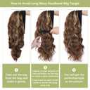 Long Wavy Headband Wig for Women Black Wigs with Brown Blonde Highlight 200% Denisty Headband Wigs Put On and Go Glueless Wig Long Synthetic Wig for Women Party Daliy Use