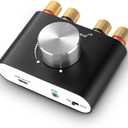 Nobsound Mini Bluetooth 5.0 Power Amplifier, Stereo Hi-Fi Digital Amp 2.0 Channel 50W2 with AUX/USB/Bluetooth Input, Wireless Audio Receiver, PC Sound Card with Power Supply (Black)