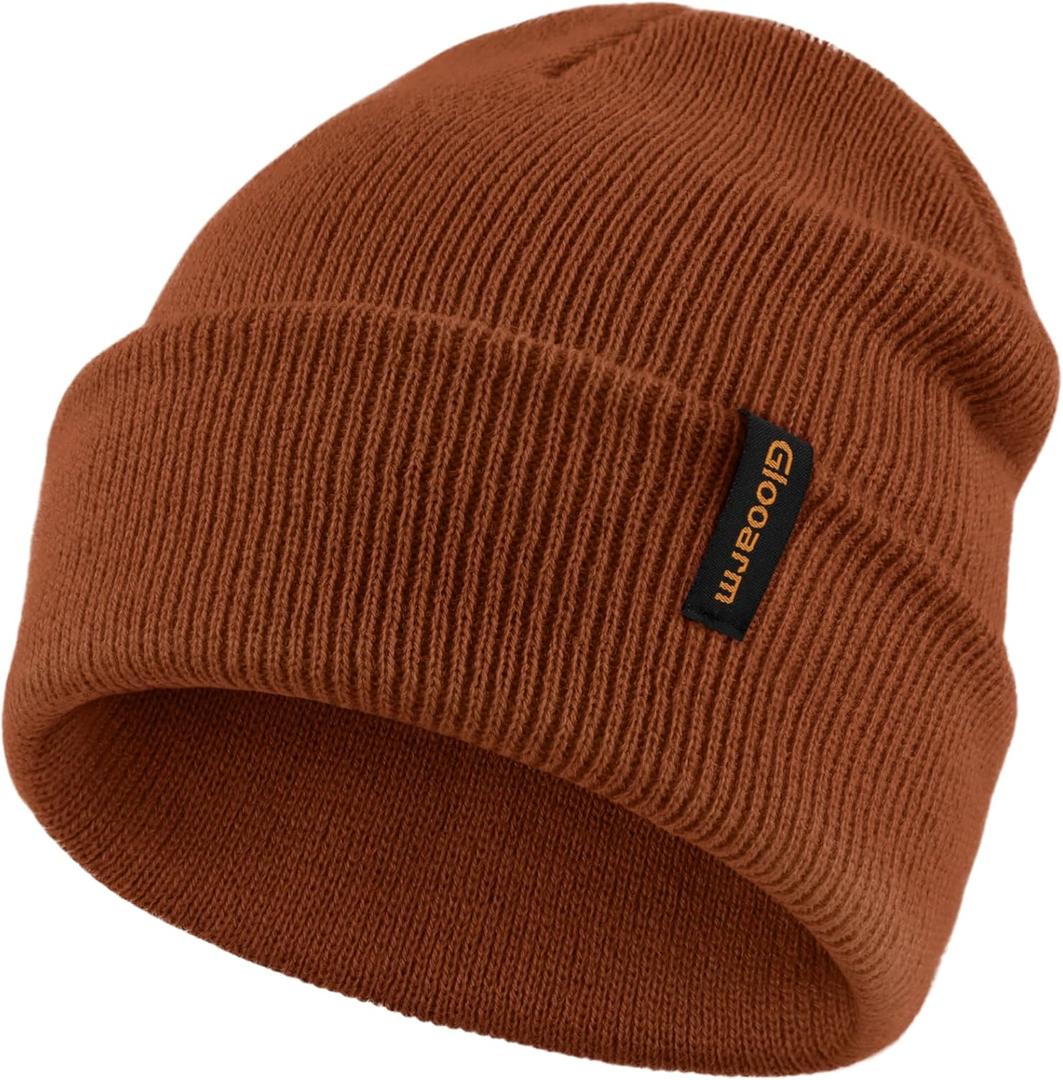 Glooarm Baby Beanie, Toddler Beanie Baby Boys Girls Beanies Kids Knit Winter Hats Newborn Infant Cuffed Caps, 0-6 Years (Dark Orange)