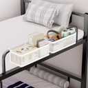 Bedside Caddy Shelf for Bunk Bed & Dorm, Adjustable Bunk Bed Caddy Holder for Top Bunk, Rails, Cribs, Bedside Shelf Organizer for Phone/Books/Drinks (Black, L(L11in*W4.9in*H3.93in))
