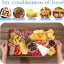 Baderke 1 Set 16" x 9" Plastic Chilled Serving Tray for Parties with Compartments Ice Chilled Party Platter Charcuterie Serving Board Cold Dish Dip for Fruit Seafood Vegetable Appetizer (Dark Wood)