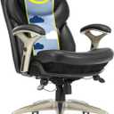 Serta Claremont Ergonomic Executive Office Chair with Back in Motion Technology, Adjustable Mid Back Desk Chair with Lumbar Support, Bonded Leather, Black