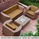 4 x Outdoor Cushion Covers Set,8PCS Patio Furniture Couch Seat Slipcovers, Replacement for Sofa Sectional Chair(Cover Only)