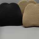 3 Pcs Memory Foam car Lumbar Support Pillow - Memory Foam Back Cushion - Used for car Seats, Office Chairs, recliners, Sofas, etc. (Beige and Black)