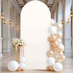 Baby Blue Arch Cover, 6FT Spandex Fitted Wedding Arch Stand Covers Round Top Chiara Backdrop Cover for Birthday Party Ceremony Banquet Decoration (6 FT)