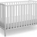 Delta Children Heartland 4-in-1 Convertible Crib - Greenguard Gold Certified, Bianca White, 54.3"L x 29.5"W x 35"H