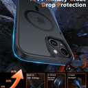 FNTCASE for iPhone 13/14 Phone Case: iPhone 16e Magnetic Translucent Matte Back Cover Metal Button Military Grade Protection Shockproof Shell Full Body Protective Slim Cell Phonecase