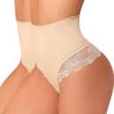 Anygirl Thong Shapewear Panties for Women Body Shaper Seamless Shapewear for Women Tummy Control Thong Underwear, Small