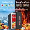 Mini Fridge, 15 Litre/21 Cans Small Fridge for Bedroom, Car, Office & Dorm, 110V AC/DC Portable Thermoelectric Cooler & Warmer for Skincare, Food, Drinks, Black
