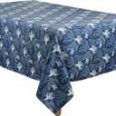 SARO LIFESTYLE Teri Farrell-Gittins Collection Sea Coral Tablecloth, 65"x120", Navy Blue
