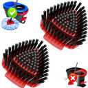 2 Pack Upgraded Spin Mop Replace Scrub Mop Brush Compatible with O Cedar 2 Tank RinseClean, Great for Kitchen, Deck, Bathroom and Shower Floor Scrubber