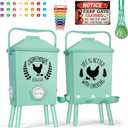 Tgeyd Automatic Chicken Feeder and Waterer Set(4.2Gal/21Lb) with Stand Legs, Anti-Perching Roof, Gravity-Fed System for Poultry,Chicken Coop Accessories
