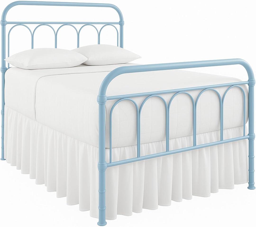 Ruffled Bed Skirt with Split Corners-Dust Ruffle - 12" Drop 100% Microfiber Soft,Sheen & Luxurious Look - Bed Skirts (White -Queen)