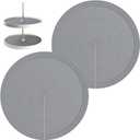 Lazy Susan Shelf Liner,Lazy Susan Liners for Kitchen Cabinet,Heat-Resistant, Non-Slip, and Easy-to-Clean Silicone Mats 2PCS