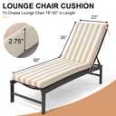 Crestlive Products Waterproof Chaise Lounge Cushions Set of 2, Fade Resistant Outdoor Patio Furniture Lounge Chair Cushion, 72" L x 21" W, Waterproof Tan on Beige