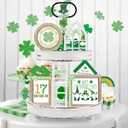 CRCZK 10 Themes Interchangeable Seasonal Decor Set - Farmhouse St Patricks Day Tiered Tray Decorations, Perfect for Holiday Decor, Lavender Decor St Patricks Day Decorations for Home