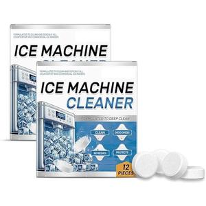 TIMLIFE Ice Machine Cleaner Maker Descaler - 24 Clean Tablets for Ice Machine, Compatible with Opal, Kitchenaid, Helps Remove Hard Water and Mineral Buildup for Great-Tasting Ice