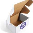 Eupako 6x4x3 Small Shipping Boxes 50 Pack - White Cardboard Box Mailers, Corrugated Mailing Boxes for Packaging Small Business