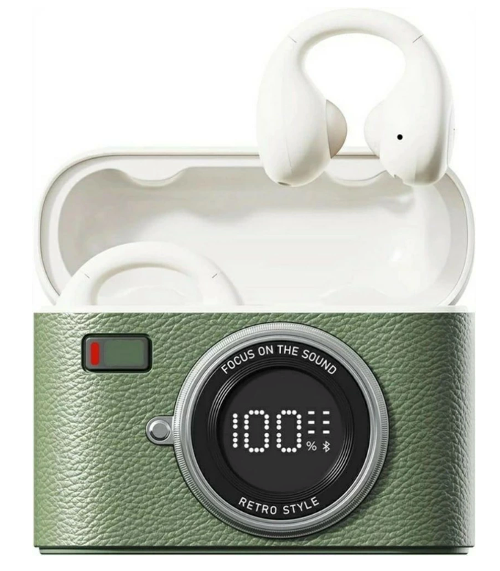 Retro Camera Vintage Camera Ear Cuff Earbud Bone Conduction Earphone