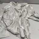 SOLY HUX Women's Button Down Chiffon Shirt Long Sleeve Belted Elegant Blouse Top Office Outfit Plain Green Large