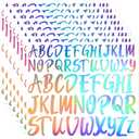 TaoBary 416 Pcs Laser Letter Stickers 8 Sheets Alphabet Stickers 2 Size Vinyl Cursive Self-Adhesive Letter Personalized Decor for Water Bottle Scrapbooking Craft(1", 1.5'', Silver A)