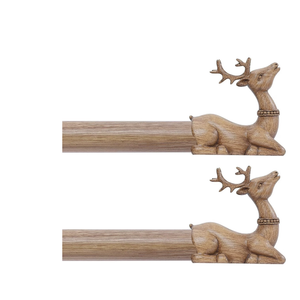 Wood Decorative Curtain Rods for Windows:36-88 Inch Wooden Boho Farmhouse Curtain Rod for Bedroom Living Room,Heavy Duty Adjustable Rustic Drapery Rods with Imitation Wood Deer Finials Wood Decorative Curtain Rods for Windows:36-88 Inch Wooden Boho Farmhouse Curtain Rod for Bedroom Living Room,Heavy Duty Adjustable Rustic Drapery Rods with Imitation Wood Deer Finials