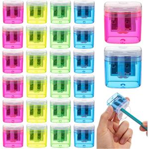 Mr. Pen- Pencil Sharpeners Manual, 24 Pack, Dual Hole, Colorful Pencil Sharpeners Handheld Pencil Sharpener