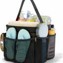 YASONIC Mesh Shower Caddy Portable for College Dorm Essentials Bag, 8 Pockets Hanging Basket for Girls, Boy, College Students (Black)