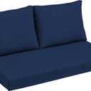 Arden Outdoor Loveseat Cushion Set, 48 x 24, Water Repellent, Fade Resistant, Cushion Set for Couch, Bench, and Swing, Sapphire Blue Leala