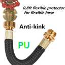 0.8ft Garden Hose Extension Flexible Adapter Short Connector With Integrated Spiral Tube for Reel/RV/Dehumidifier (1)