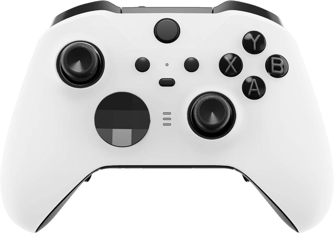 eXtremeRate DIY Replacement Front Shell for Xbox Elite Wireless Controller 2 Core, White Replacement Faceplate Cover Case for Xbox Elite Series 2 Controller with Accent Rings [Controller NOT Included]
