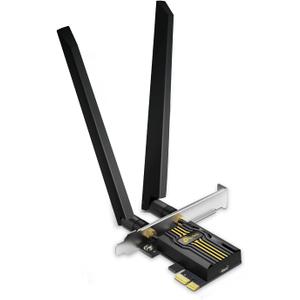 TP-Link WiFi 7 BE6500 PCIe WiFi Card Archer TBE400E | Tri-Band Network Card for Desktop PC | Bluetooth 5.4| High-Gain Antennas| MLO, WPA3| Supports AMD/Intel Motherboard | Not Compatible w/Windows 10