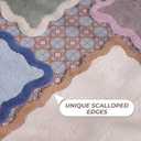 Folkulture Bathroom Rugs (20 x 32) | 100% Cotton Scalloped Beige Bath Rugs/Abosrbent Bath Mats for Bathroom, Washroom|Quick Drying, Machine Washable, Non Slip Bathroom-Mat for New Home Essentials