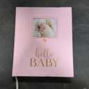 Lil Peach First 5 Years Chevron Baby Memory Book Journal, Girl Babybook Keepsake for New and Expecting Parents, Baby’s First Year and Beyond Milestone Tracker, Pink