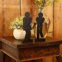 Set of 3 Farmhouse Bathroom Decor Signs Rustic Wooden Restroom Decorative Signs with A Potted Artificial Plant