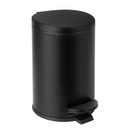 TIPGO 1.2 Gallon Small Black Trash Can, 4.5 Liters Bathroom Garbage Can with lid, Mini Step Trash Bin, Stainless Steel Wastebasket for Bathroom, Bedroom, Office (Matte Black)