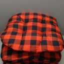Barydat 4 Pcs Christmas Outdoor Chair Cushions 18.9 x 18.9 Inch Red and Black Plaid Waterproof Sun Protection Patio Furniture Overstuffed Seat Cushion Chair Pad with Round Corner for Indoor