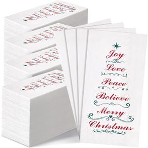 200 Pcs Christmas Guest Napkins Disposable Xmas Paper Towels Dinner Hand Napkin for Home Kitchen Bathroom Powder Room Decorative Dish Towels for Christmas Wedding Holiday Winter Dinner Lunch Party